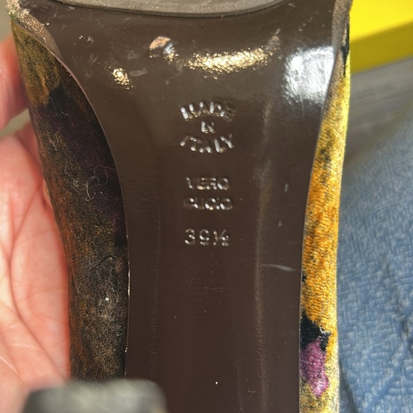 Pollini Italian Floral Heels Size 39 1/2 Floral - Picture 8 of 15